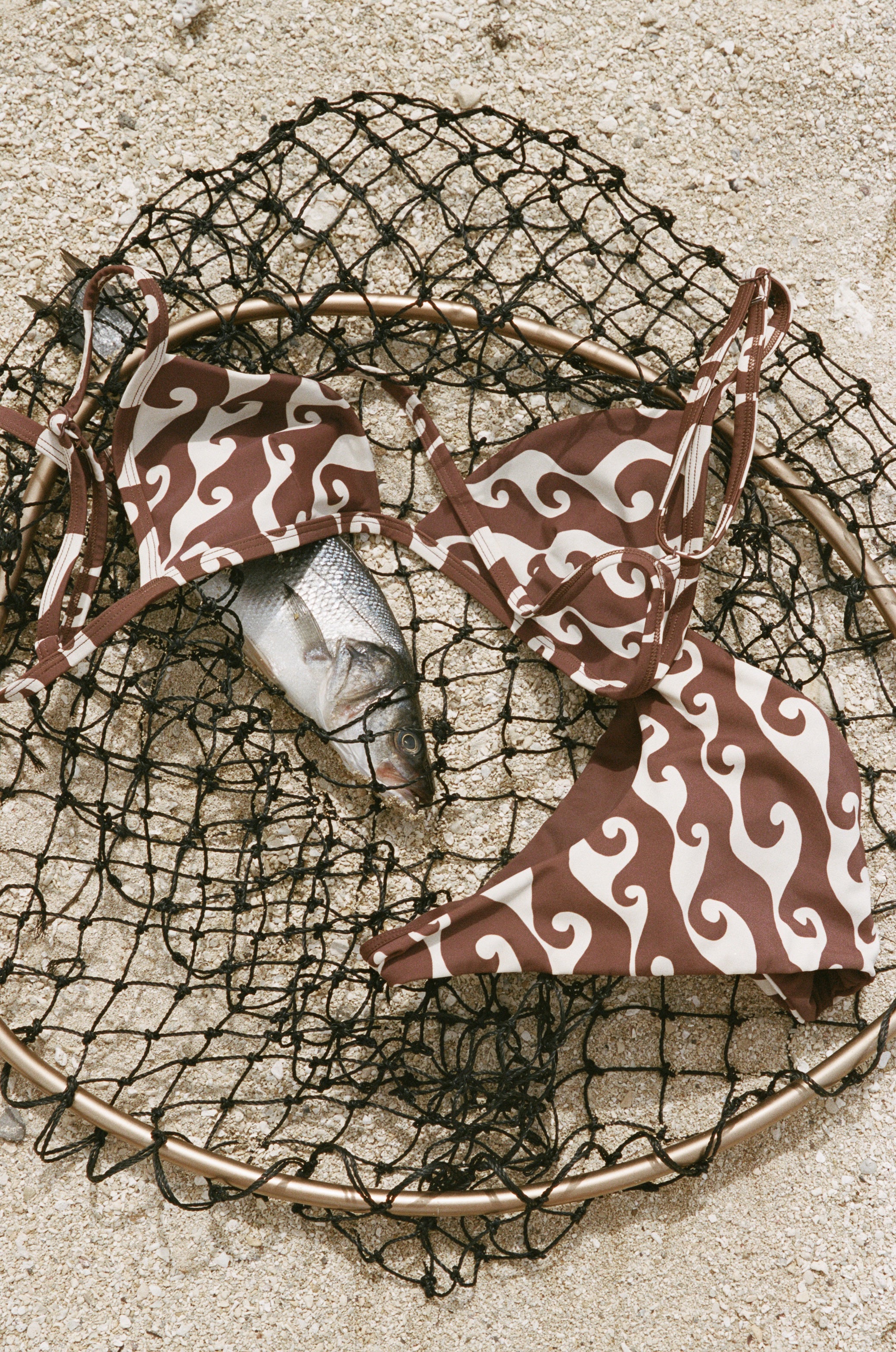 Faye Bikini Bottom - Wave print - Sustainable Swimwear