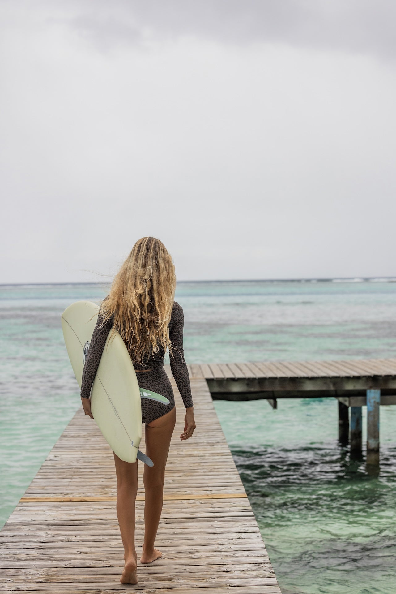 Poppler Crop Rash Guard Top - Abysse x Roark-Leopard |Sustainable Swimwear