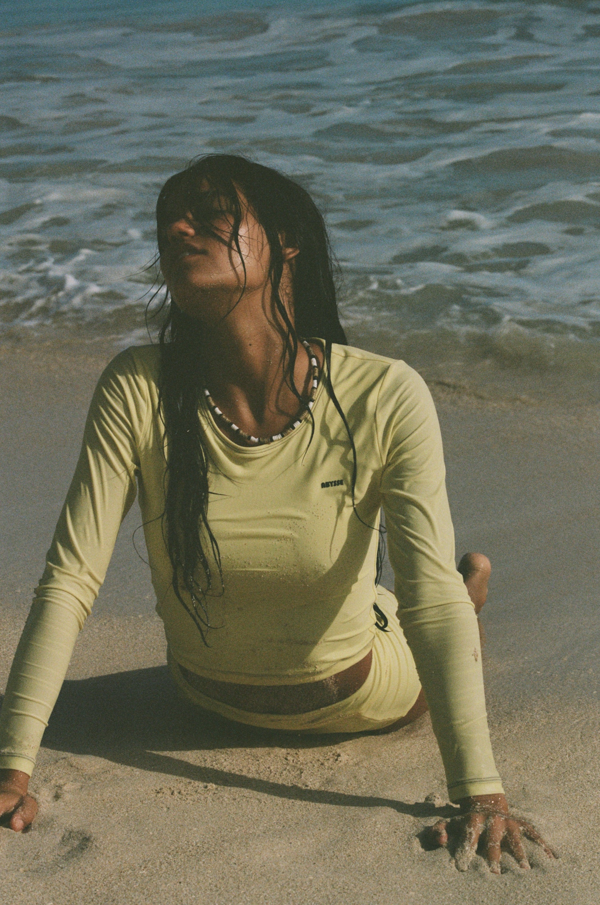 Poppler Crop Rash Guard Top - Vanilla | Sustainable