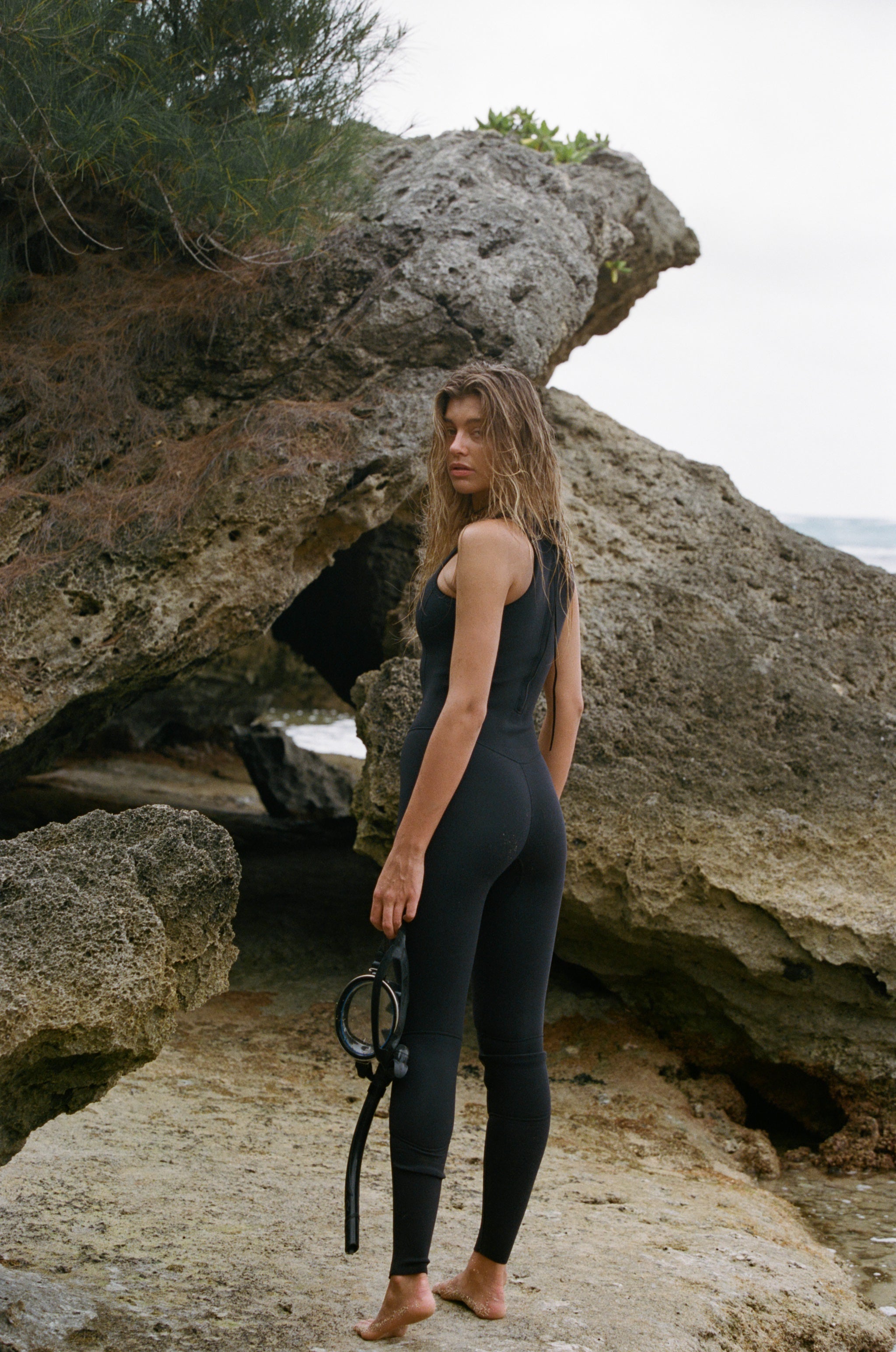 Linda | Long Jane Wetsuit Sleeveless - Black 2mm Eco Neoprene