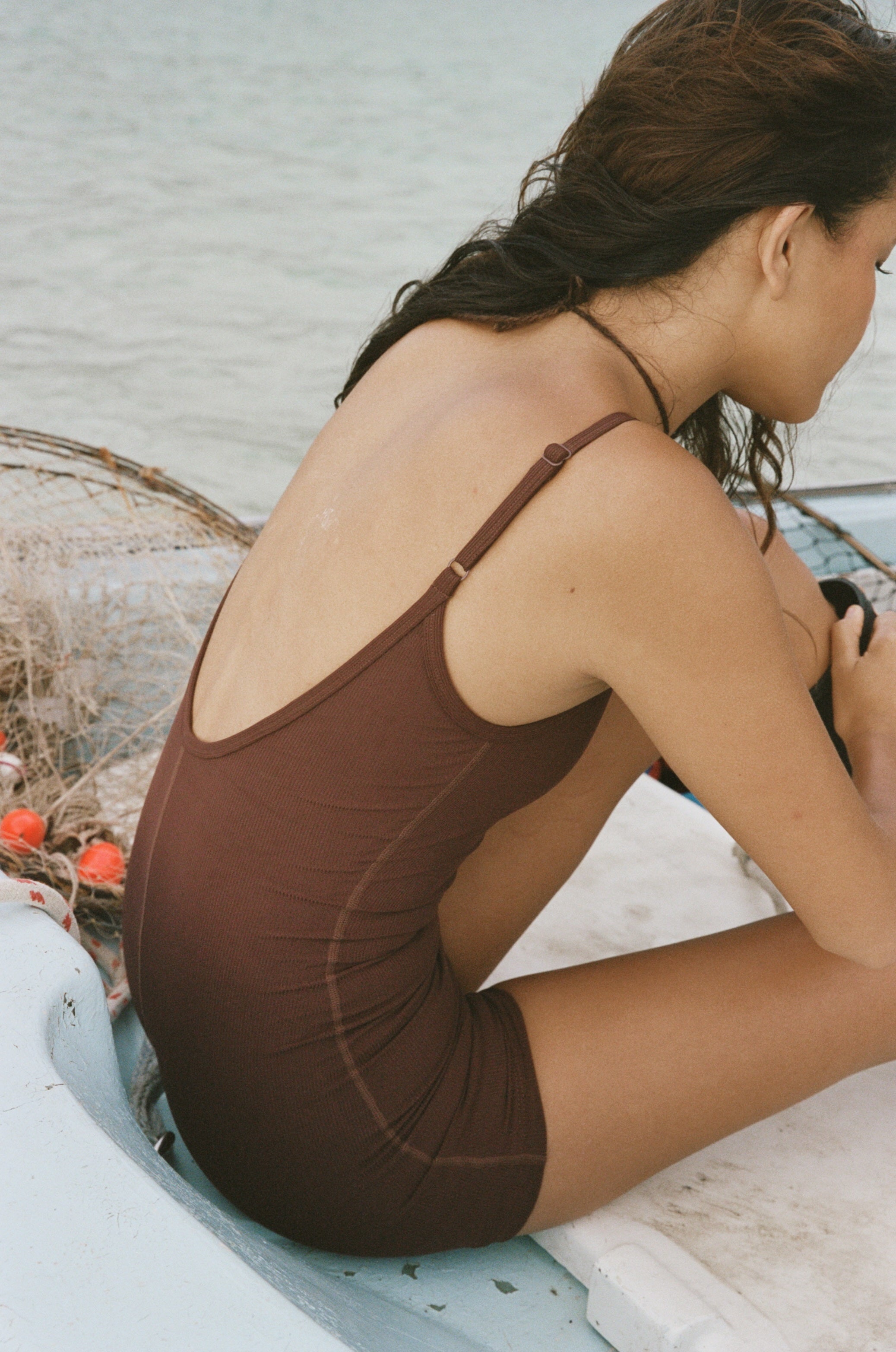 Hawkins Shorty Bodysuit - Coco Rib| Eco-Friendly Swimwear