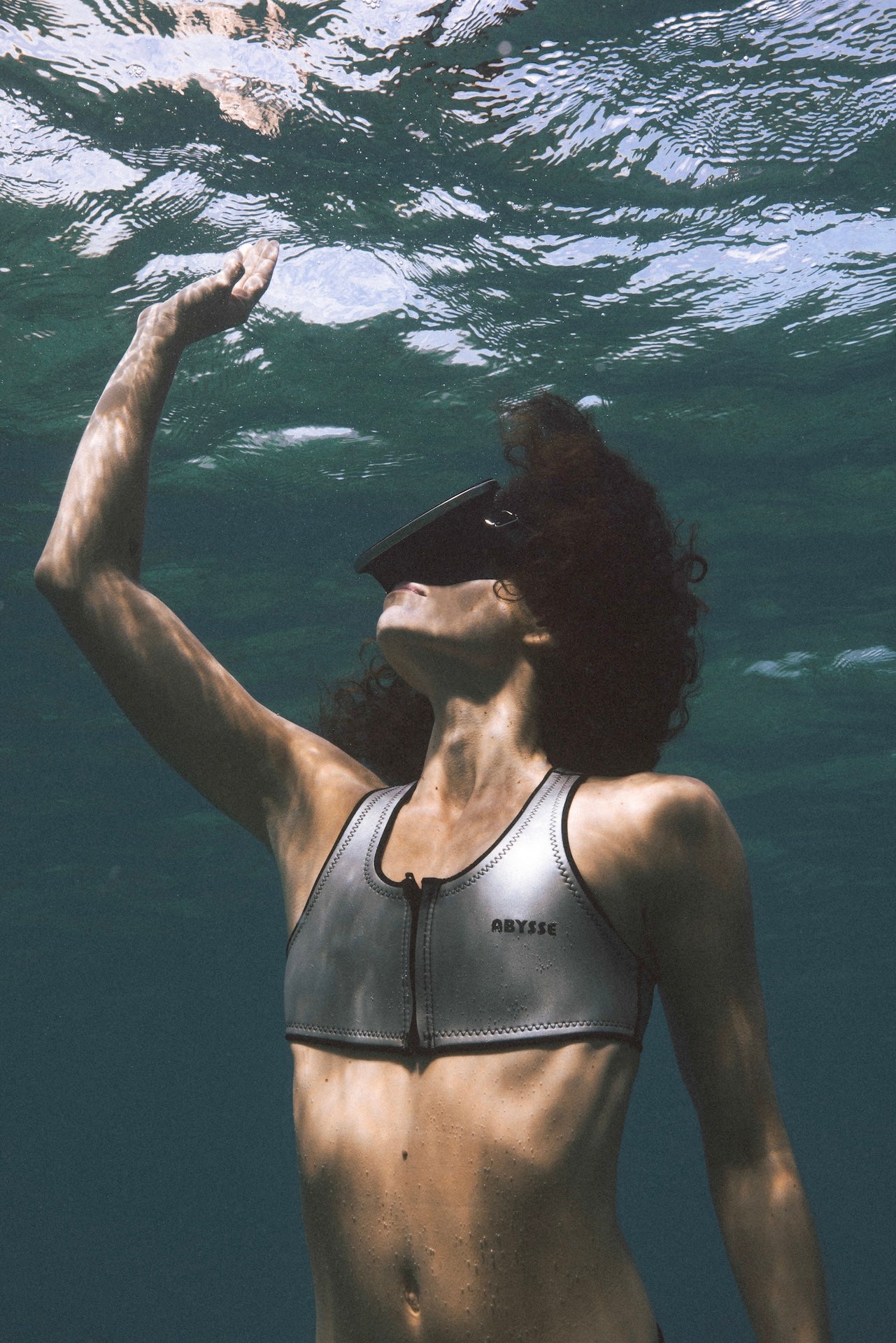 Jenna | Bikini Top - Silver 2mm Eco Neoprene