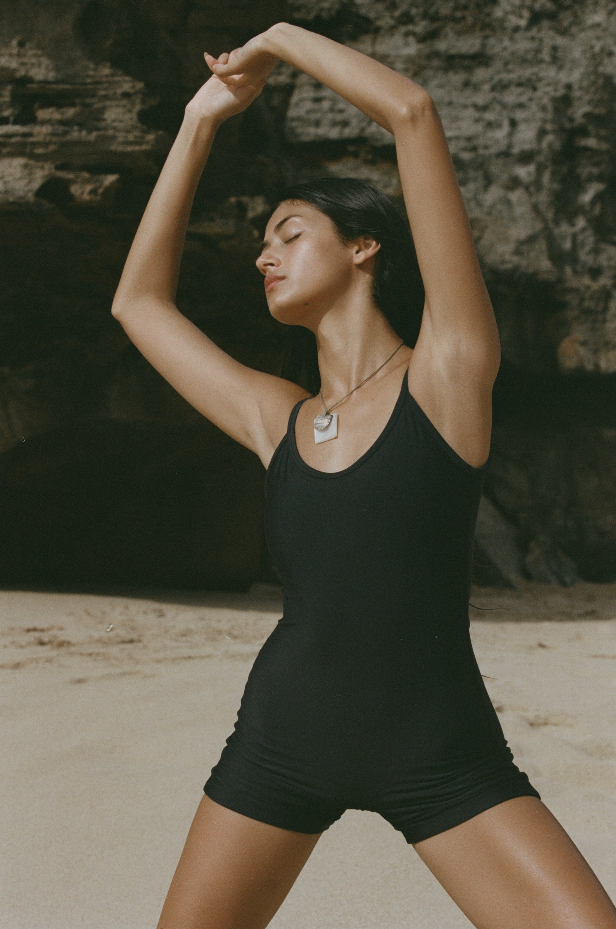 Hawkins Shorty Bodysuit - Black | Eco-Friendly Swimwear