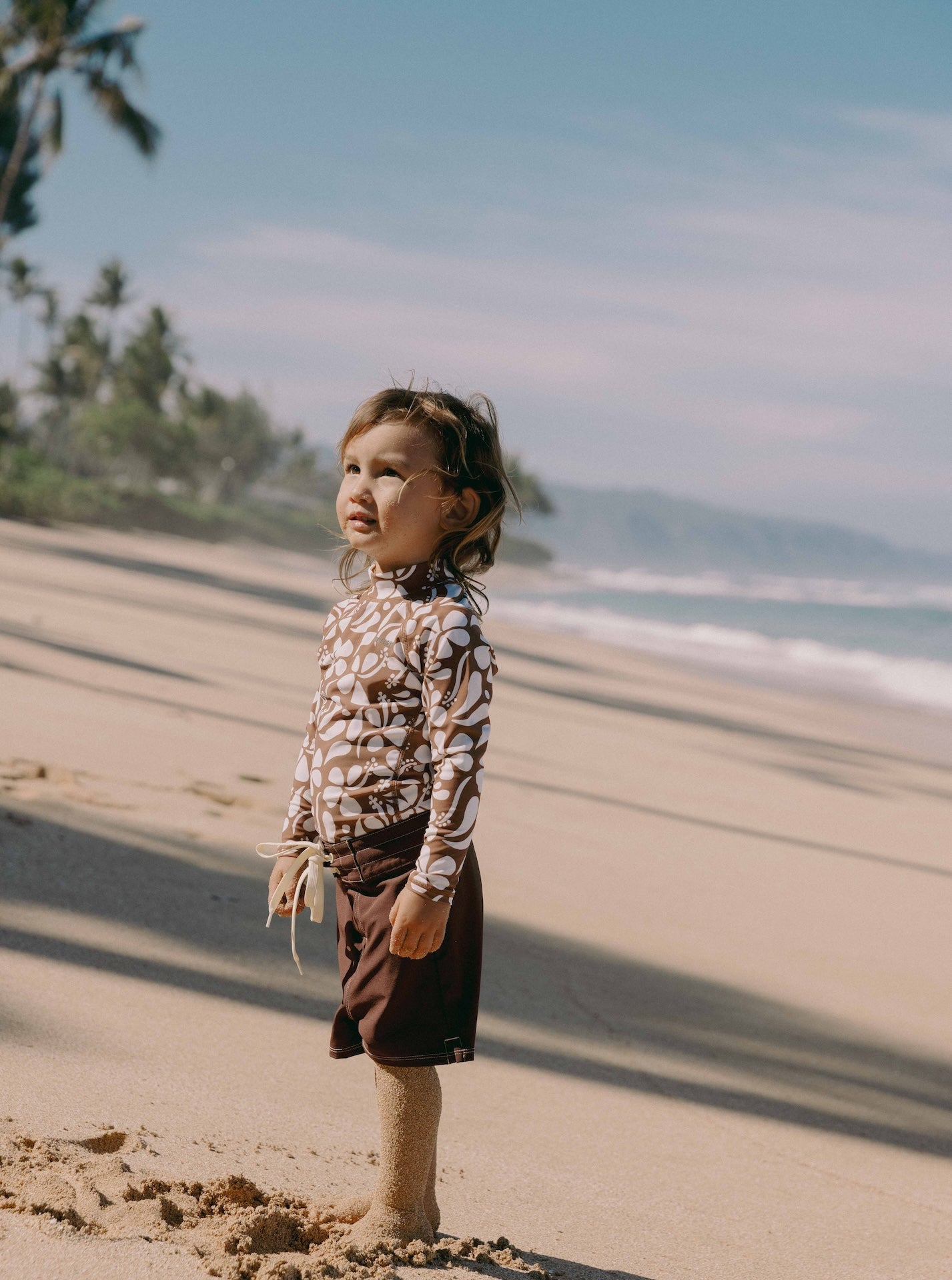 Sunny Rash Guard Mini - Lei Brown