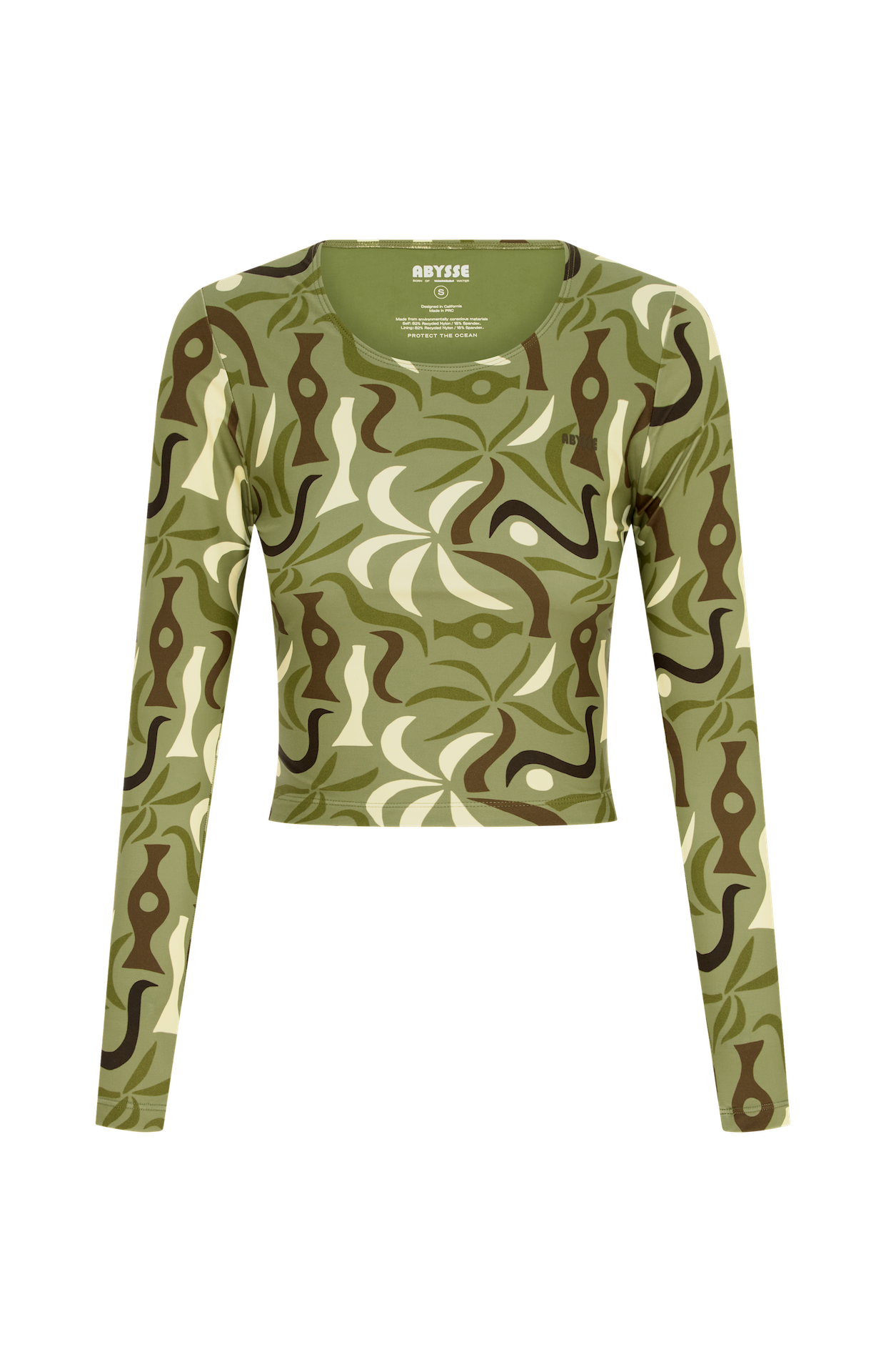 Poppler Crop Rash Guard Top - Canopy Print | Sustainable