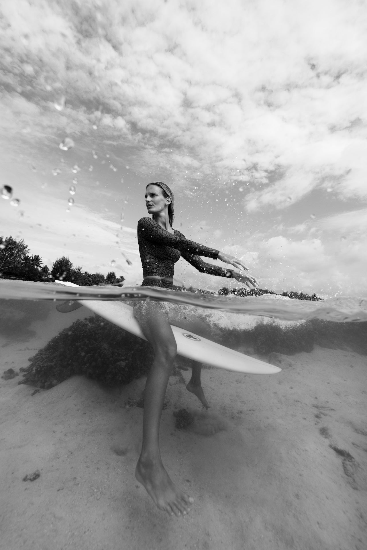 Poppler Crop Rash Guard Top - Abysse x Roark-Leopard |Sustainable Swimwear