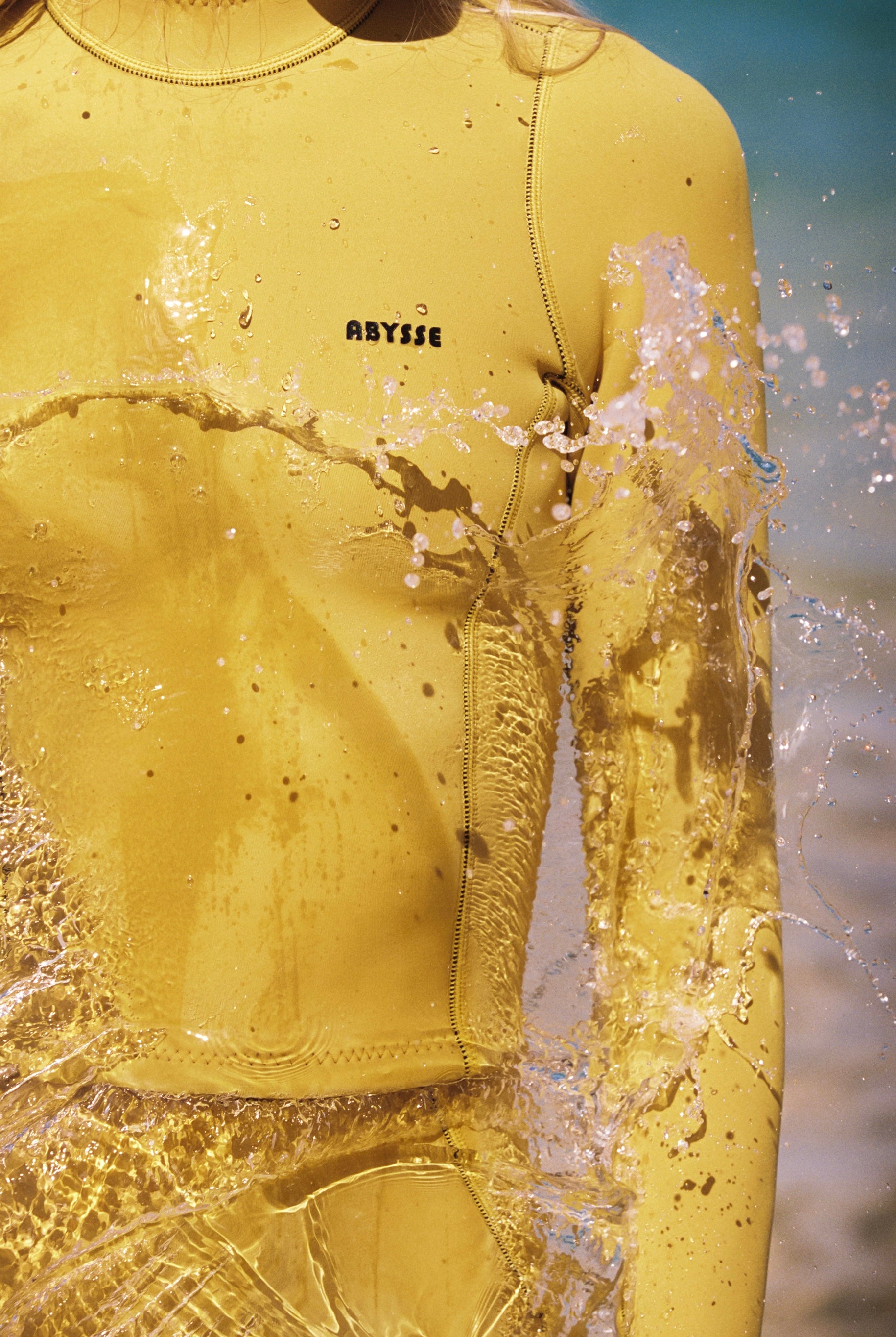 Pam | Crop Rash Guard - Shell Yellow - 1.5mm Eco Neoprene 