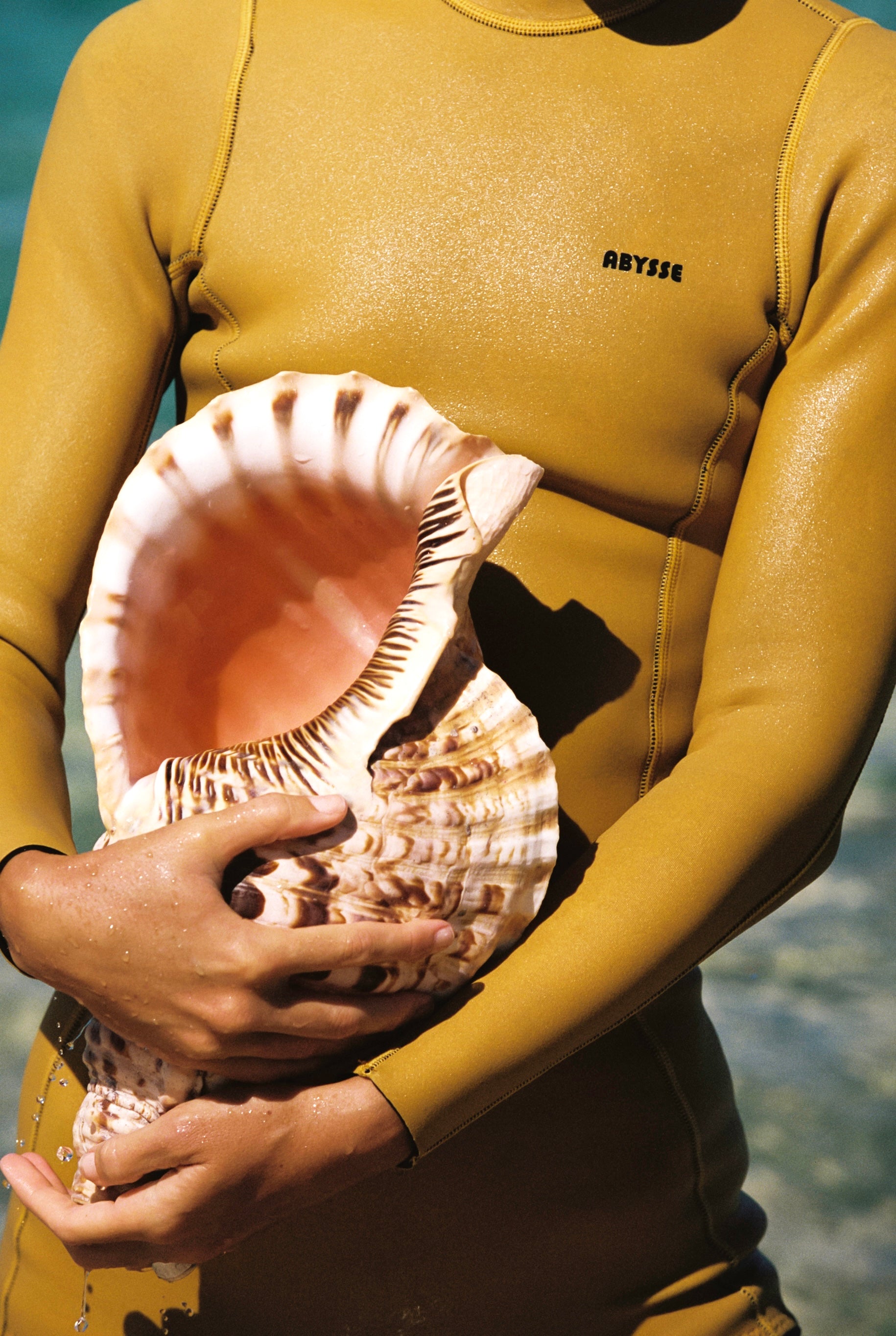 Pam | Crop Rash Guard - Shell Yellow - 1.5mm Eco Neoprene 