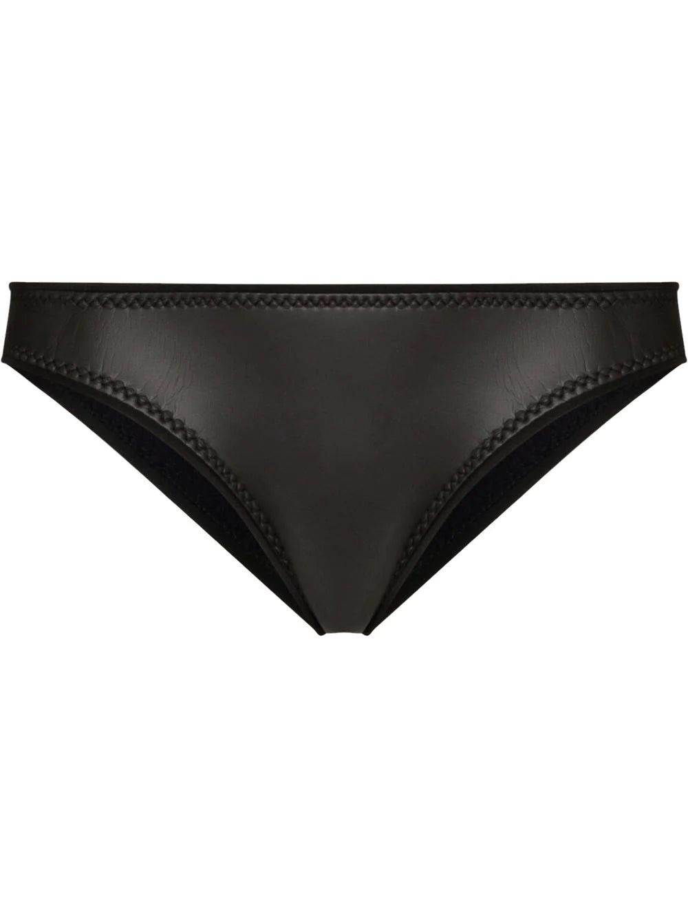 Jenna Neoprene Bikini Bottom Black | ABYSSE (Made in USA Free Shipping USA)