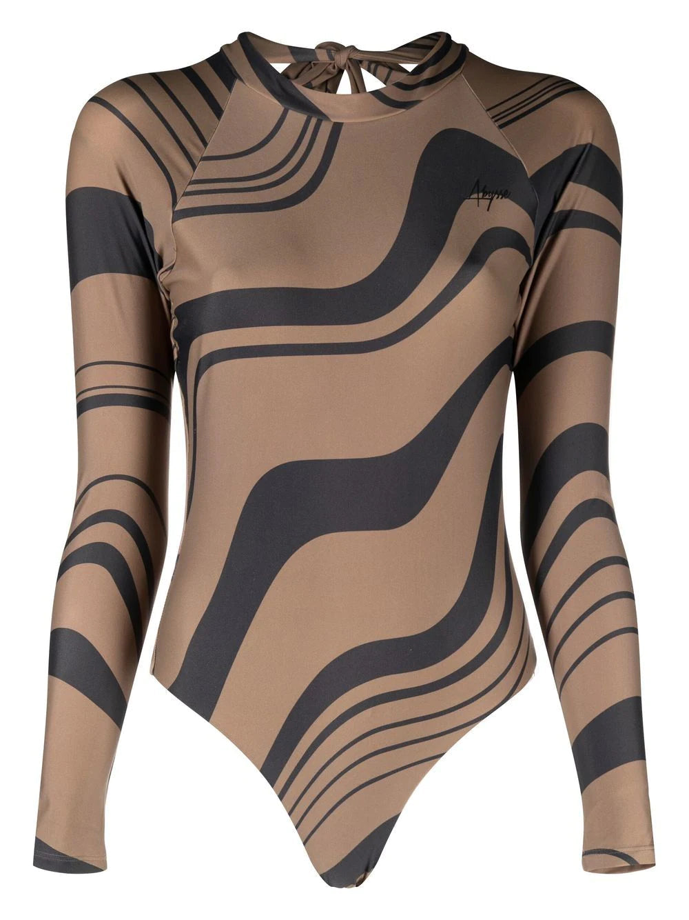 Billie | Long Sleeve One-Piece - Volcano- Flat Lay Front Made From Recycled Material 