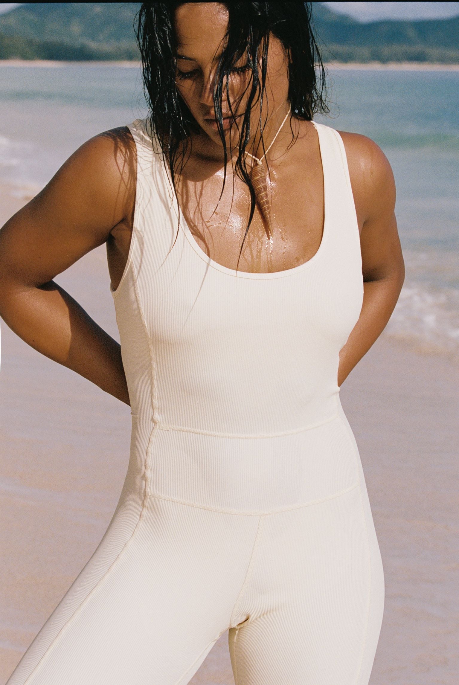 Kai - Dune rib | Activewear Bodysuit-Abysse Australia