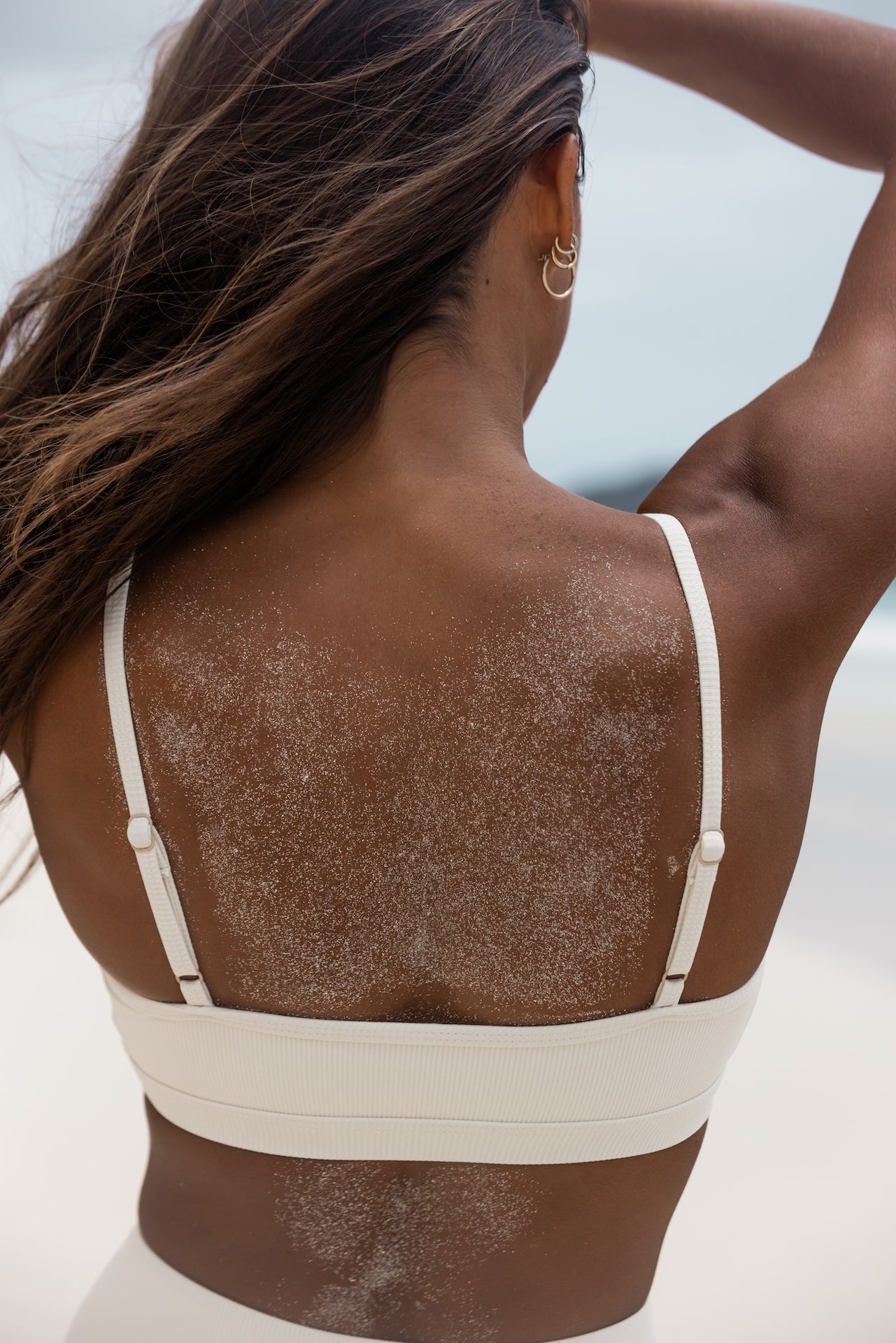 Shaffer-Dune-rib -CREAM-Bralette-top-recycled activewear |ABYSSE|