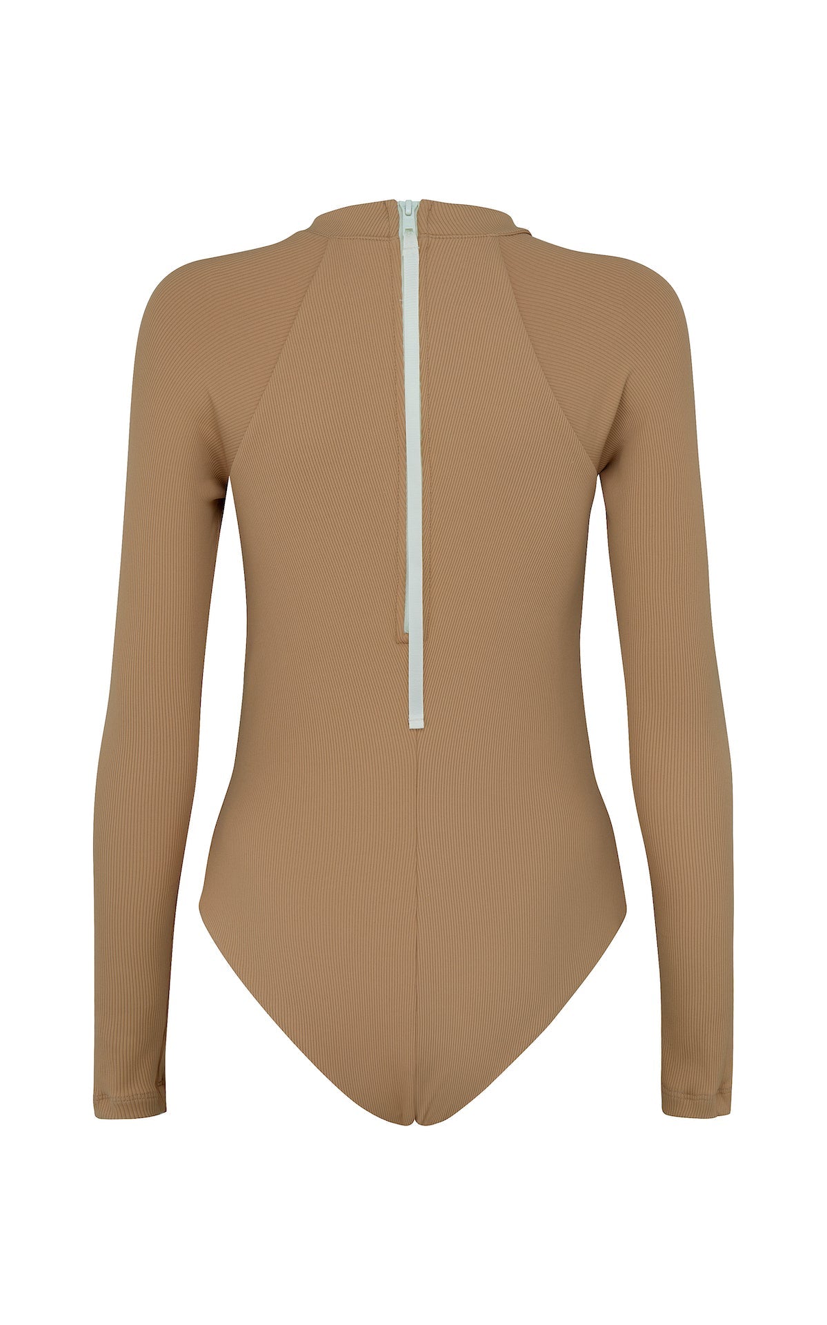 Ama | Long Sleeve Swimsuit - Clay-Rib Back Made From Recycled Material | Abysse