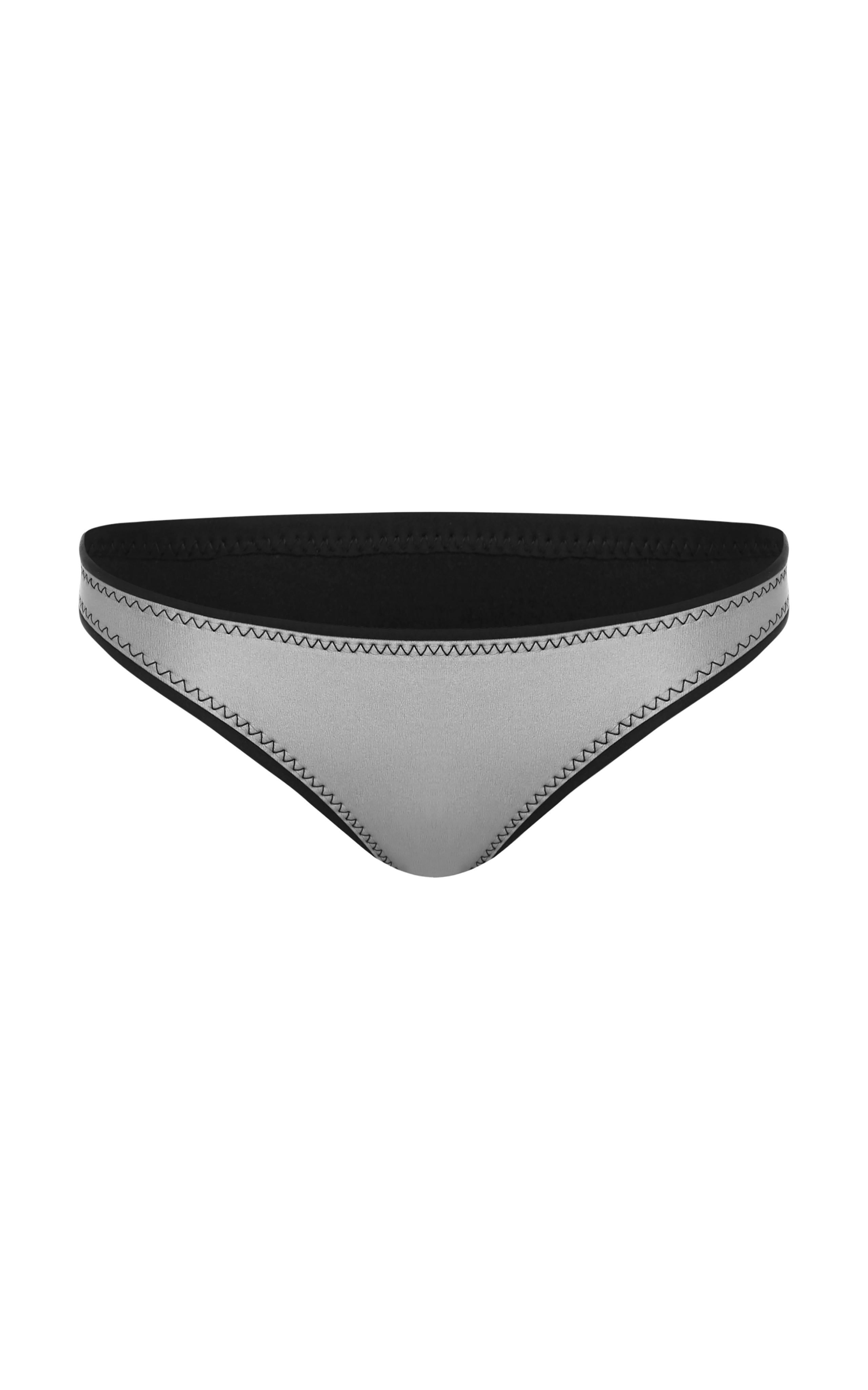 Jenna Neoprene Bikini Bottom Silver ABYSSE (Made in US Free Shipping US)