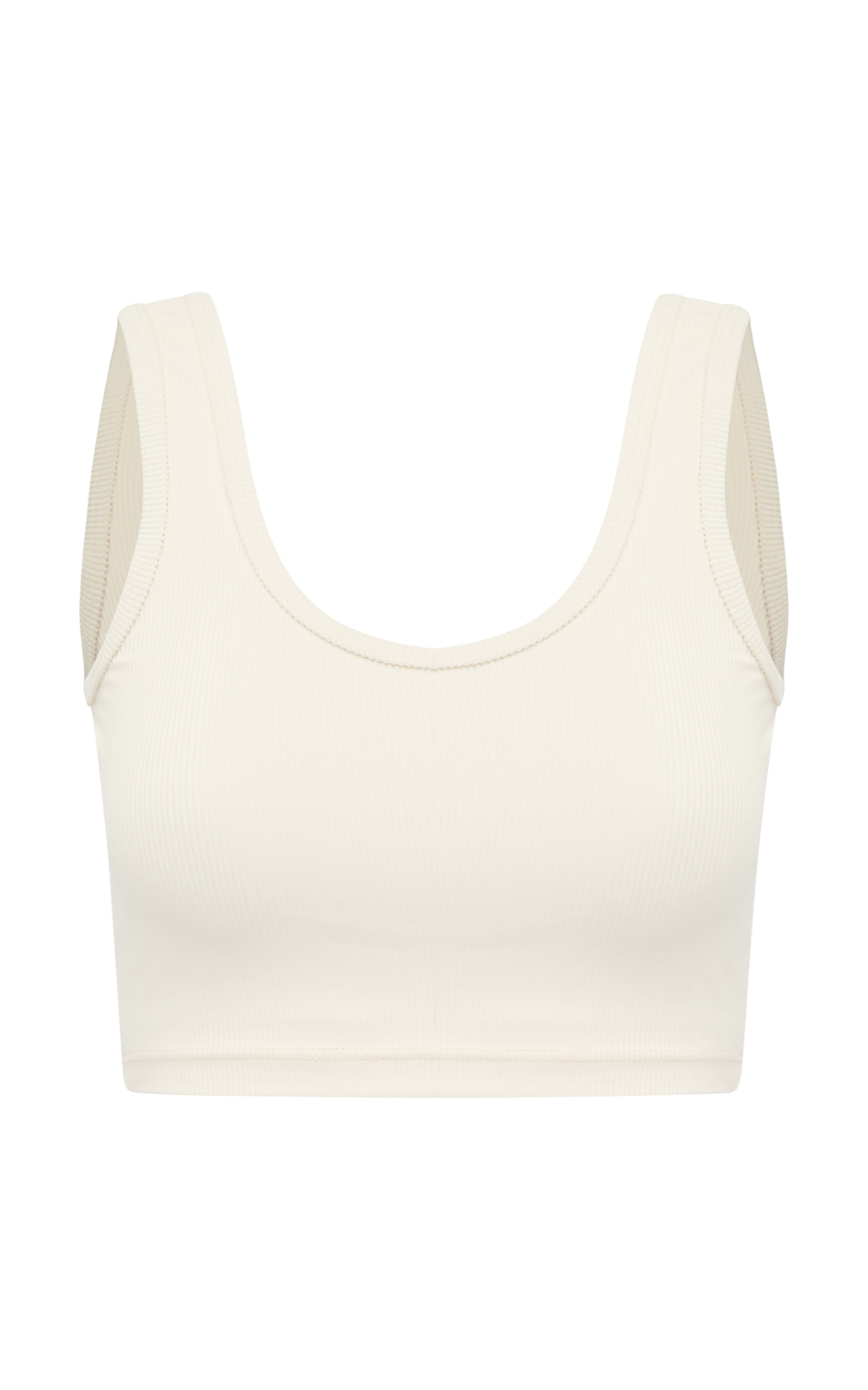 Mary Lou Top - active top with shelf bra integrated - Dune -rib