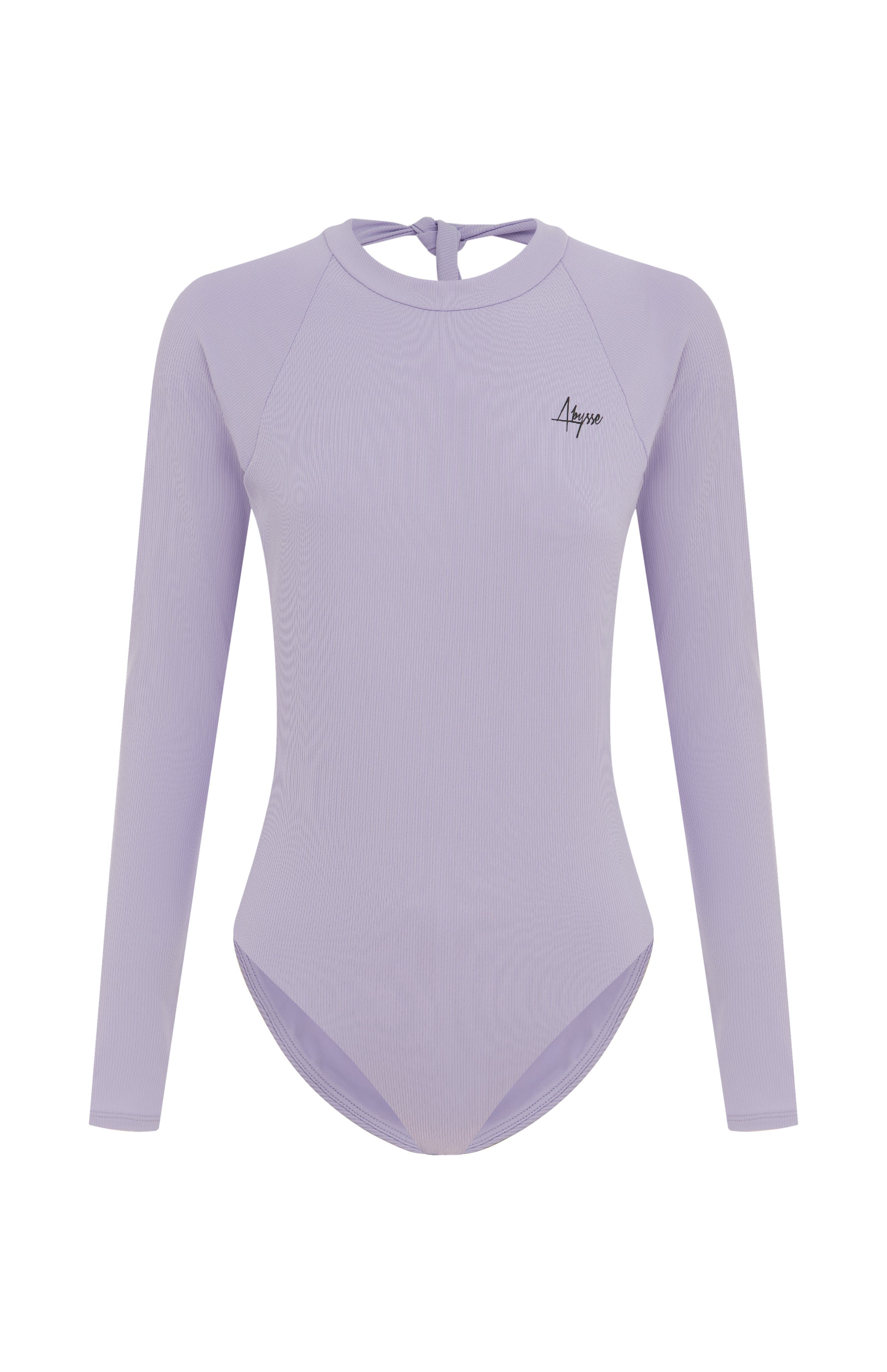 Billie Lilac Rib | Long Sleeve One-Piece Made From Recycled Material 