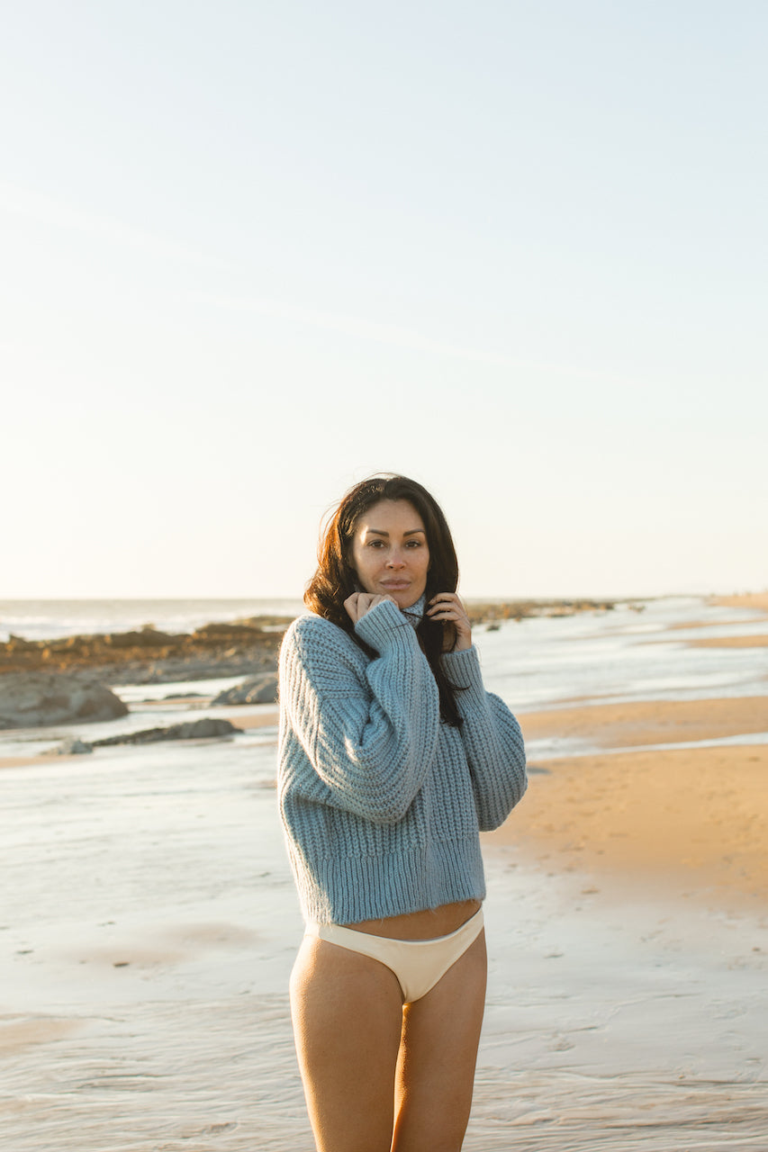 Marge Bottom -brief- medium coverage-recycled- Dune-rib