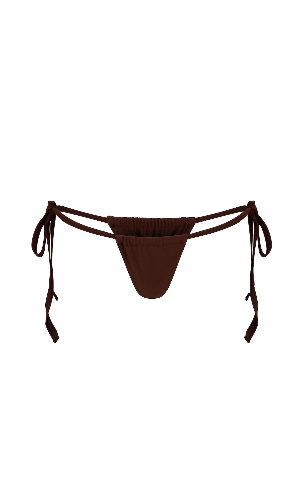 Misty Cheeky Bikini Bottom Adjustable String Ties - Reef- Chocolate| ABYSSE