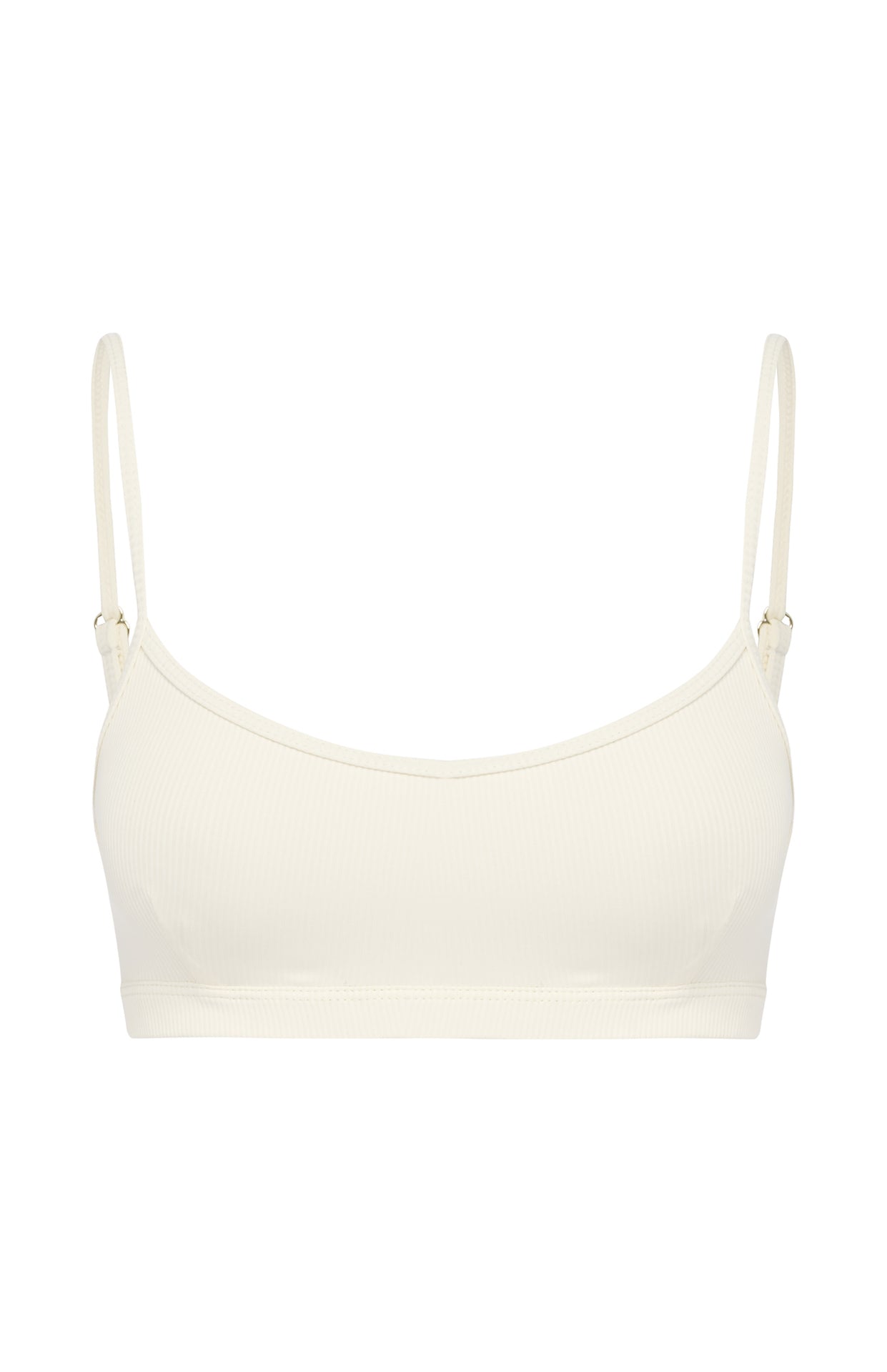 Shaffer-Dune-rib -CREAM-Bralette-top-recycled activewear |ABYSSE|